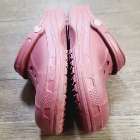 Crocs Classic Sherpa Lined Burgundy Red Perforated Slide on Clog size 6 - Picture 4 of 11